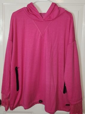 Nine West Active Women's Pink Pullover Hoodie Sweatshirt Size 2X NWT